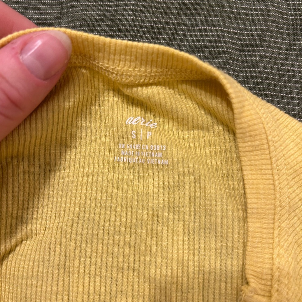 Aerie Yellow Ribbed Top - Picture 3 of 3